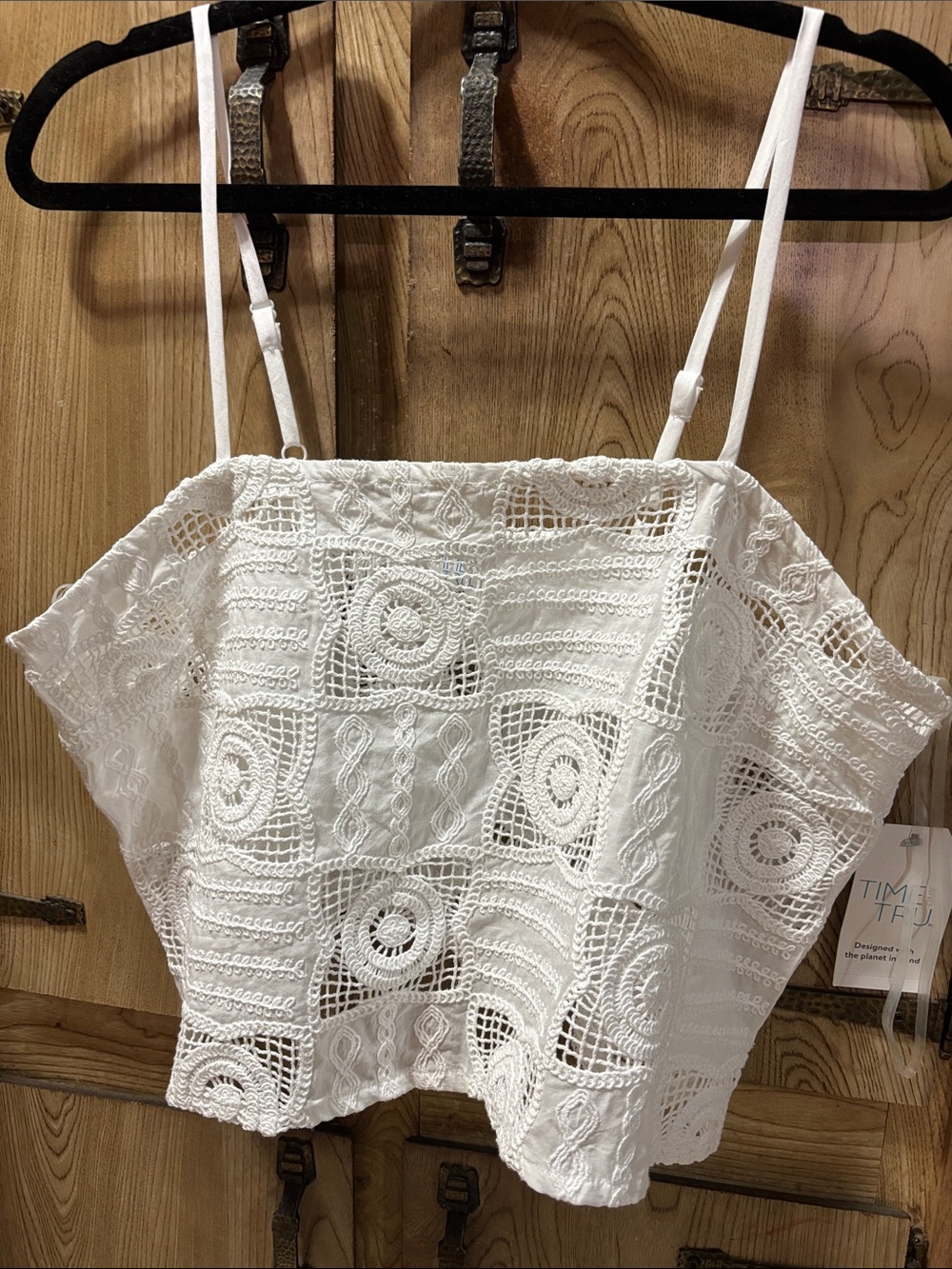 Womens cotton crochet coverup tank top white size XL 16/18